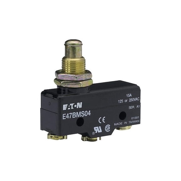 Eaton Snap Action Switch,Thermoplastic,Metal E47BMS04