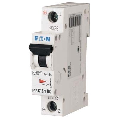 Eaton/Cutler Hammer FAZ-C2/1-NA-SP Miniature Circuit Breaker 2 Amp 277/480 Volt AC 125 Volt DC 1-Pole DIN Rail Mount