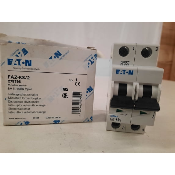 Eaton FAZ-K8/2 Miniature Circuit Breakers (MCBs)