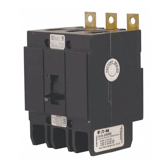 Eaton GHB3020 Bolt-On Mount Type GHB Molded Case Circuit Breaker 3-Pole 20 Amp 277/480 Volt AC 125/250 Volt DC, Color