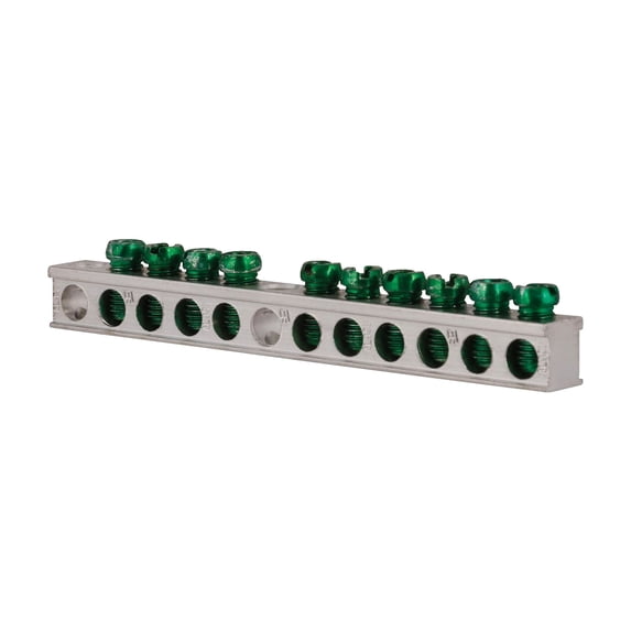 Eaton Ground Bar Kit GBK10P, 10 Terminals, Aluminum, 4.29 In Length ...