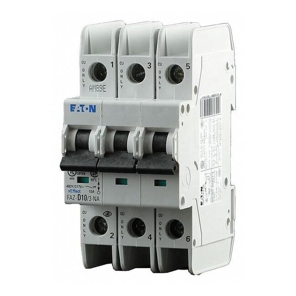 Eaton IEC Mini Circuit Breaker,10A,3P,277/480V FAZ-D10/3-NA