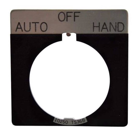 Eaton Legend Plate,Automatic Off Hand,Black 10250TS49