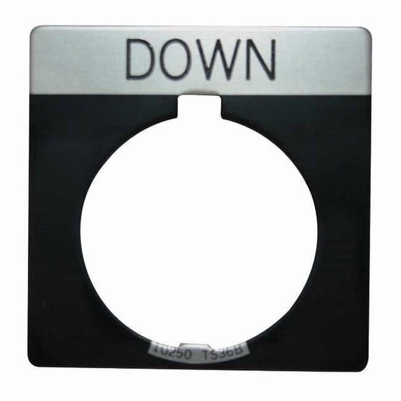 Cutler-Hammer Legend Plate,Square,Down,Black 10250TS74
