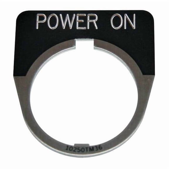 Cutler-Hammer Legend Plate,Half Round,Power On,Black 10250TM80