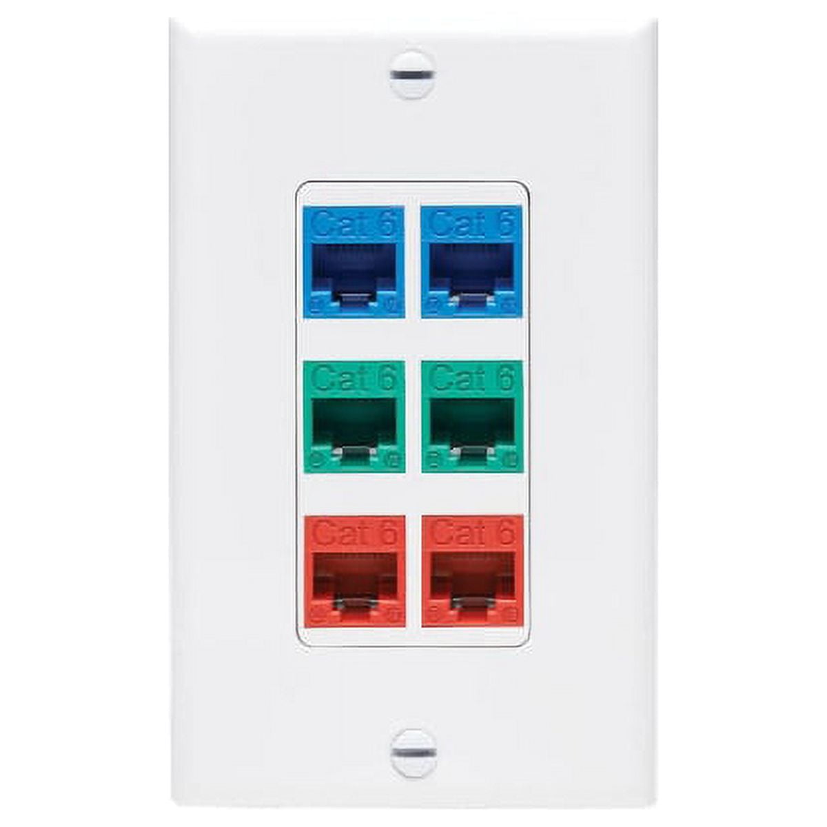Eaton N042D-006V-WH EATON TRIPP LITE SERIES CENTER PLATE INSERT, DECORA STYLE - VERTICAL, 6 PORTS, T