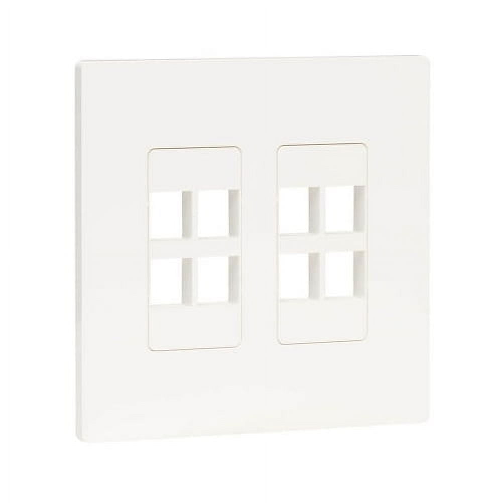 EATON TRIPP LITE SERIES 8-PORT KEYSTONE DOUBLE-GANG FACEPLATE, WHITE, TAA - LIFE