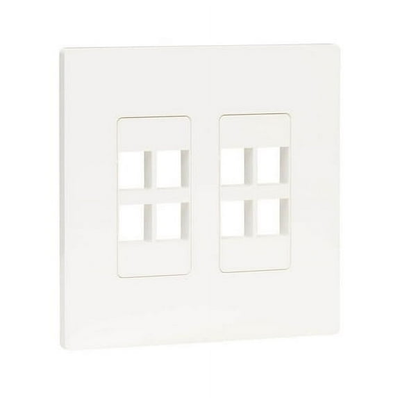 EATON TRIPP LITE SERIES 8-PORT KEYSTONE DOUBLE-GANG FACEPLATE, WHITE, TAA - LIFE