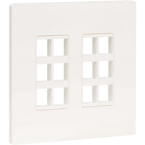 Eaton N080-212 EATON TRIPP LITE SERIES 12-PORT KEYSTONE DOUBLE-GANG FACEPLATE, WHITE, TAA - LIF