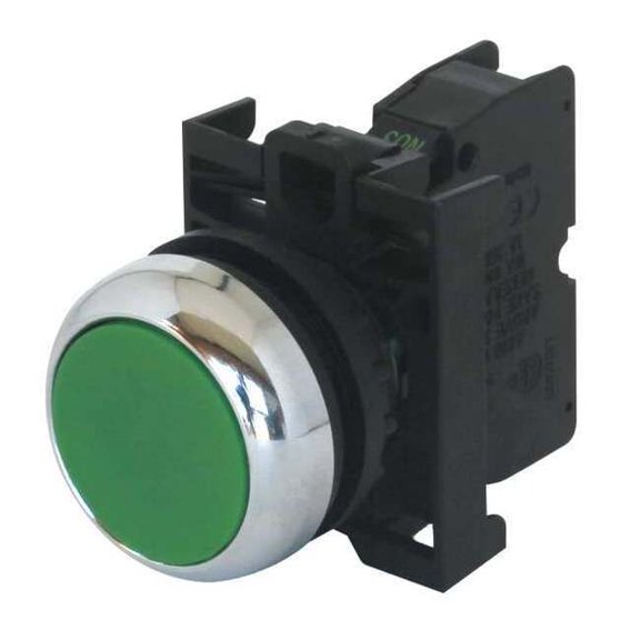 Eaton Push Button Operator, 22 mm, 1NO, Green M22M-D-G-K10