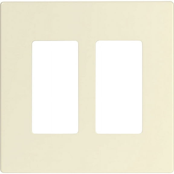 Eaton Cooper Wiring PJ PJS262LA Wallplate, 4.87 in L, 4.94 in W, 2 -Gang, Polycarbonate, Light Almond, High-Gloss