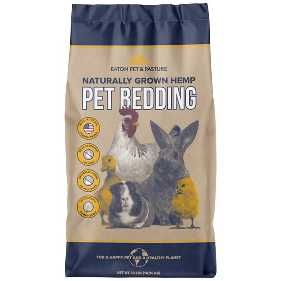 Eaton Pet and Pasture USA-Grown Hemp Bedding for Chickens, Rabbits & Small Pets, 8 Lb
