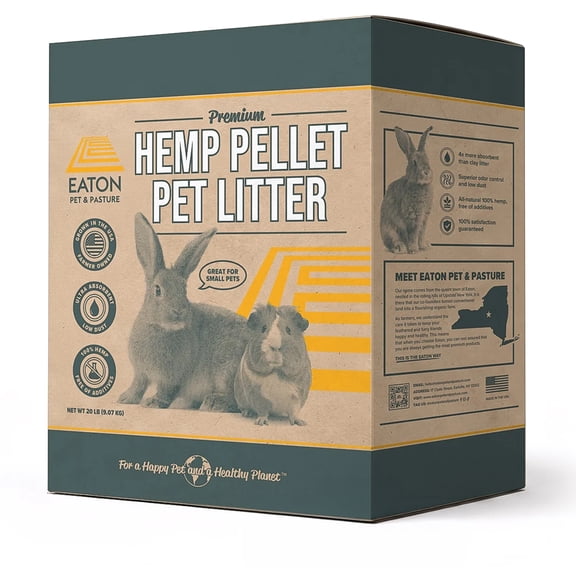 Eaton Pet and Pasture Hemp Pellet Pet Litter and Bedding for Rabbits and Small Animals