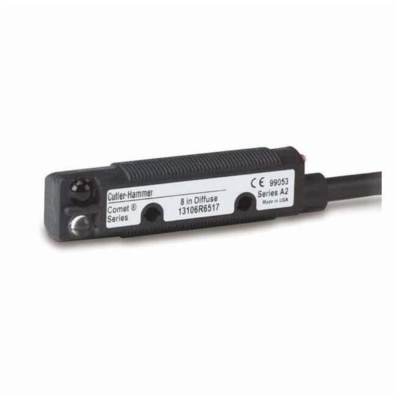 Diffuse Photoelectric Sensor, Bare Wire, Right Angle, Cylindrical, Selectable Light On/Dark On, NPN