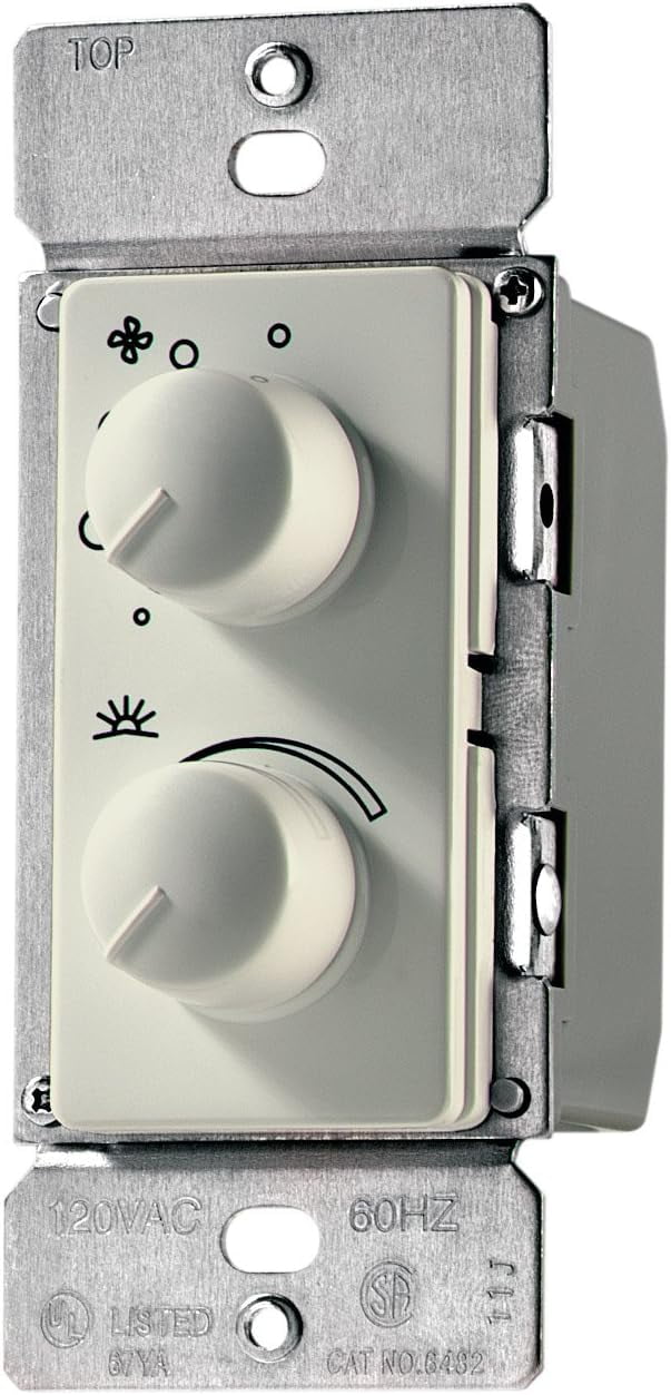 Eaton RDC15-A-K 1.5-Amp Single-Pole Combination Quiet 3-Speed Fan ...