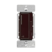 Eaton RF9640-NDB Z-Wave Plus Universal smart Dimmer, Decorator Brown, single pole, 3-way, 120V, Dimmable seven step blue LED display alongside pushpad indicates light level