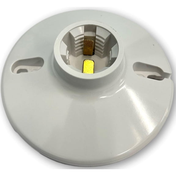 Eaton S1174W-F-LW Keyless Ceiling Lampholder; High-temperature Plastic to Reduce Breakage; Keyless Switch; Medium Base; 14-10 AWG; For use with 3.75 or 4-inch Box; 250V/660W