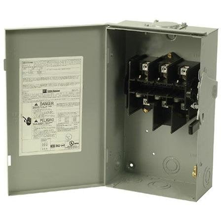 Eaton Safety Switch, 3R NEMA Enclosure Type, 30 Amps AC, 7-1/2 HP @ 240 VAC HP