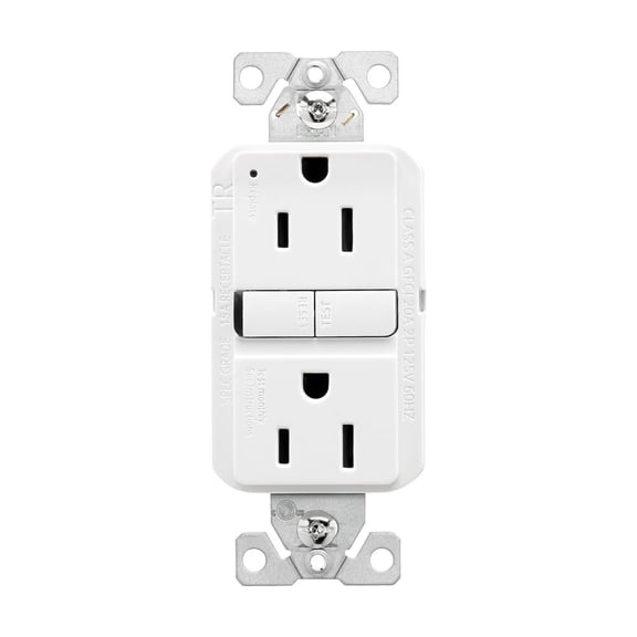 Eaton TRGF15W Slim Tamper Resistant GFCI Receptacle 15A 125V, White