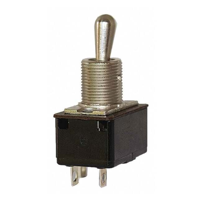 Toggle Switch, SPST, 2 Connections, On/Off, 3/4 hp, 10A at 250V AC, 15A ...