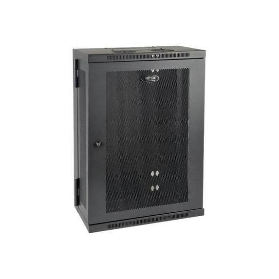Eaton Tripp Lite Series 18U Wall Mount Rack Enclosure Server Cabinet Hinged Wallmount 13" Depth - Rack cabinet - wall mountable - black - 18U - 19"