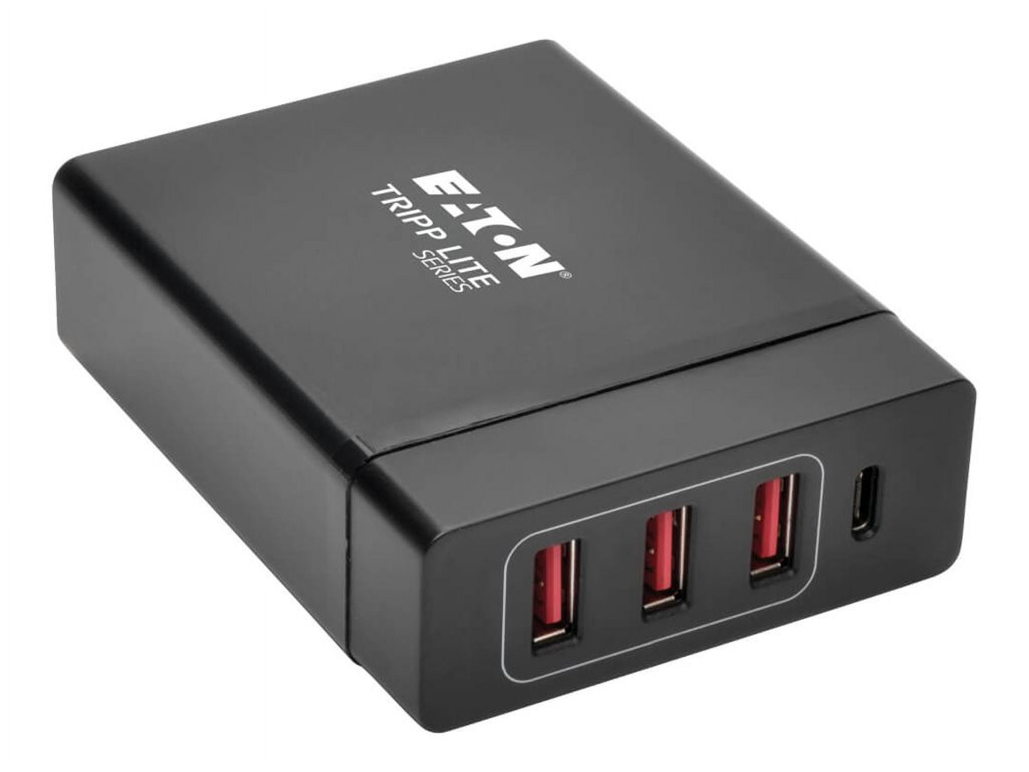 Eaton Tripp Lite Series 4-Port USB Charging Station with USB-C Charging and USB-A Auto-Sensing Ports - Power adapter - 3 A - 4 output connectors (3 x USB Type A, 24 pin USB-C) - black