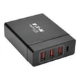 thumbnail image 1 of Eaton Tripp Lite Series 4-Port USB Charging Station with USB-C Charging and USB-A Auto-Sensing Ports - Power adapter - 3 A - 4 output connectors (3 x USB Type A, 24 pin USB-C) - black, 1 of 9
