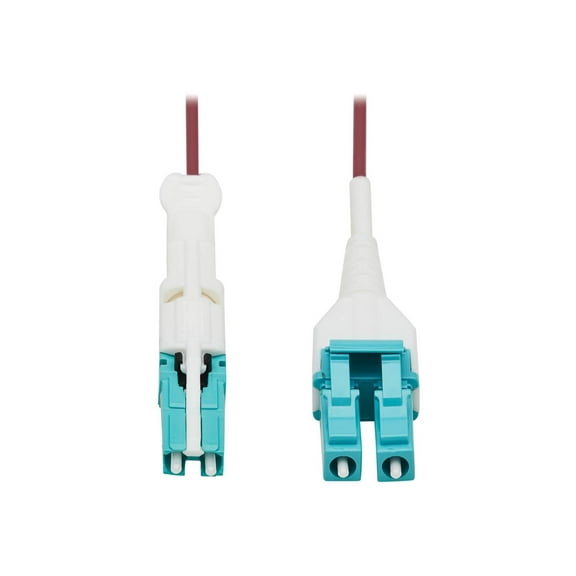 Eaton Tripp Lite Series 400G Duplex Multimode 50/125 OM4 Fiber Optic Cable (CS-PC/LC-PC), Round LSZH Jacket, Magenta, 5 m - Network cable - CS/PC multi-mode (M) push/pull to LC/PC multi-mode (M) push/pull - 5 m - fiber optic - duplex - 50 / 125 micron - OM4 - white, magenta, aqua