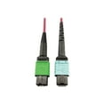 thumbnail image 1 of Eaton Tripp Lite Series 400G Multimode 50/125 OM4 Plenum Fiber Optic Cable, 16F MTP/MPO-APC to 24F MTP/MPO-UPC (F/F), Magenta, 5 m - Network cable - MTP/MPO/APC multi-mode (F) to MTP/MPO/UPC multi-mode (F) - 5 m - fiber optic - 50 / 125 micron - OM4 - plenum - black, magenta, green, aqua, 1 of 5