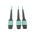 thumbnail image 1 of Eaton Tripp Lite Series 400G Multimode 50/125 OM4 Plenum Fiber Optic Cable, 24F MTP/MPO-PC to [x2] 12F MTP/MPO-PC [F/F], Aqua, 3 m (n846d-03m-24baq), 1 of 4