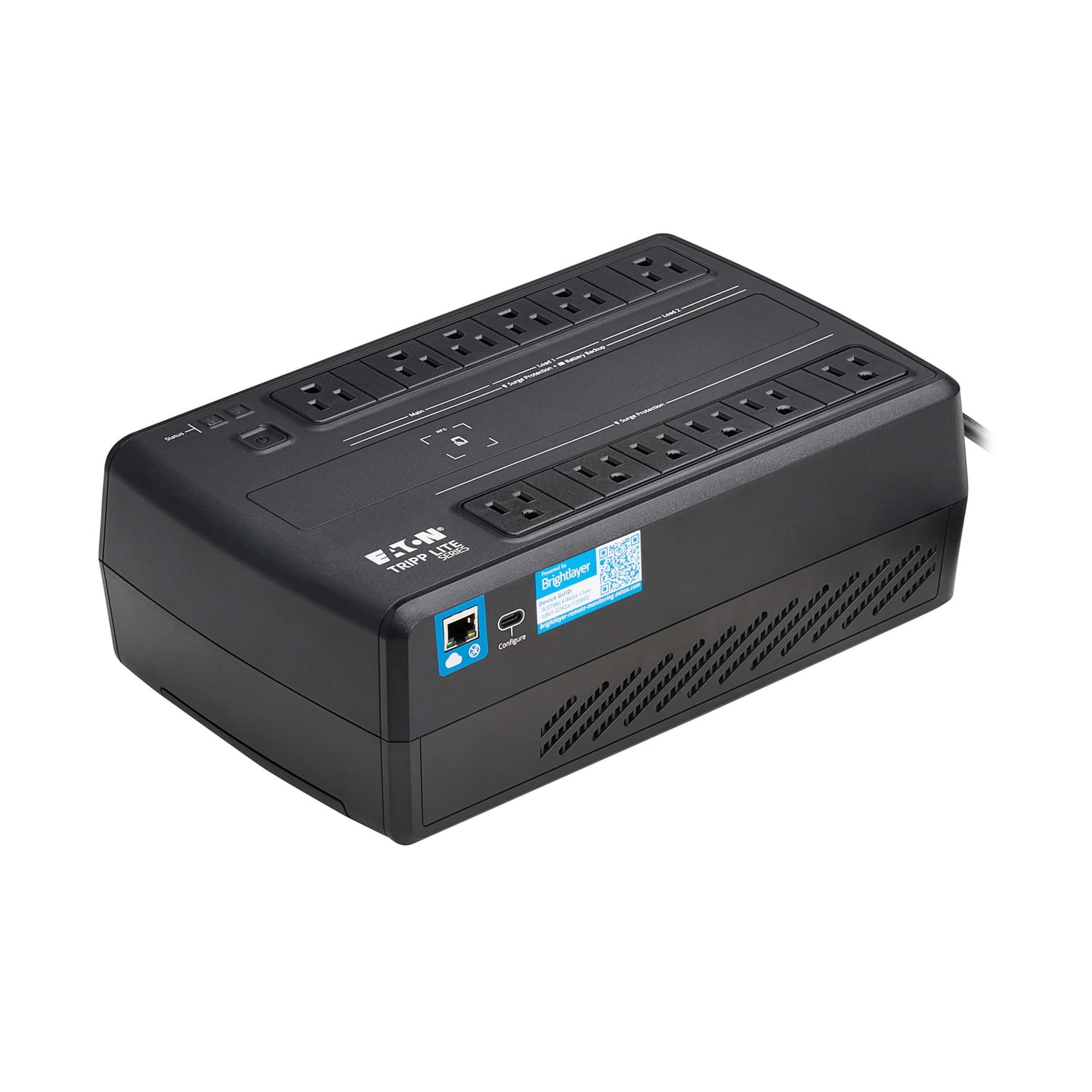 Tripp Lite by Eaton 450-Watt Line-Interactive Cloud-Connected Desktop UPS with Remote Monitoring, 12 Outlets, 5-Ft. Cord, AVR750UNC