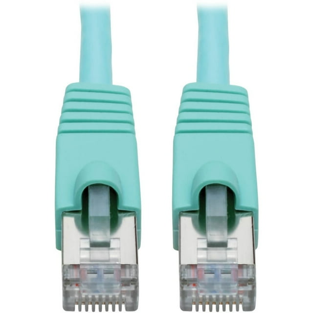 Tripp Lite Cat6a Ethernet Cable 10G STP Snagless Shielded PoE M/M Aqua 8ft (n262-008-aq)