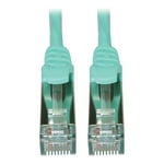 Tripp Lite Cat6a 10G Ethernet Cable, Snagless Molded Slim STP Network Patch Cable (RJ45 M/M), Aqua, 15 Feet / 4.5 Meters, Manufacturer's Warranty (N262-S15-AQ)