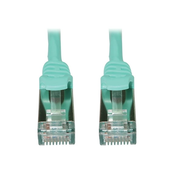 Eaton Tripp Lite Series Cat6a 10G Snagless Shielded Slim STP Ethernet Cable (RJ45 M/M), PoE, Aqua, 6 ft. (1.8 m) - Network cable - RJ-45 (M) to RJ-45 (M) - 6 ft - 0.2 in - STP - CAT 6a - IEEE 802.3an/IEEE 802.3af/IEEE 802.3at - CM - snagless, stranded - aqua - for P/N: N235-001-SH-6AD, N238-001-SH-TFA, N254-024-SH-6A, N254-048-SH-6A, T014-001