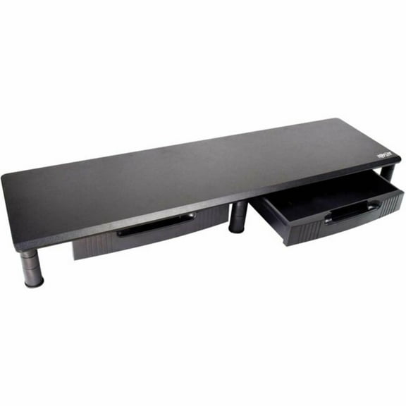 Tripp Lite Dual-Monitor Riser Stand for Desk, Black Wood  Steel Desktop Organizer for 2 Screens - Computer, Laptop, PC, Printer,  TV Shelf Stand - 39 x 10 inch Platform, 5-Year Warranty (MR40 Series)