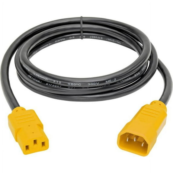 Eaton Tripp Lite Series Heavy-Duty PDU Power Cord, C13 to C14 - 15A, 250V, 14 AWG, 6 ft. (1.83 m), Yellow Plugs - Power cable - power IEC 60320 C13 to IEC 60320 C14 - AC 100-250 V - 1.8 m - molded - black