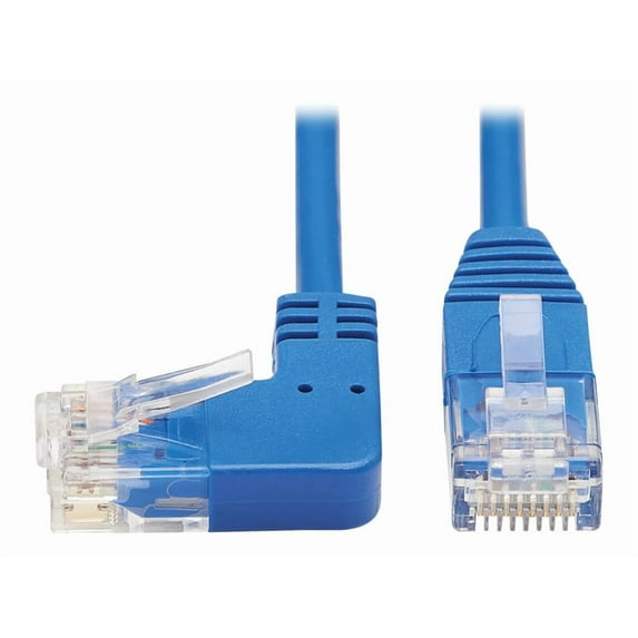Tripp Lite 3ft RJ-45 Cat6 Left Angled UTP Slim Molded Cable Blue N204S03BLLA