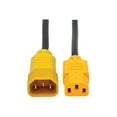 thumbnail image 1 of Tripp Lite 4ft Computer Power Cord Extension Cable C14 to C13 Yellow 10A 18AWG 4' - 10A, 18AWG (IEC-320-C14 to IEC-320-C13 with Yellow Plugs) 4-ft.", 1 of 4