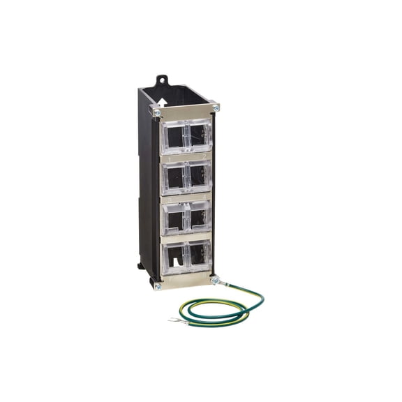 Eaton Tripp Lite Series 8-Port Metal Shielded DIN-Rail Mount Preloaded Keystone Patch Panel with Grounding Black/Silver TAA