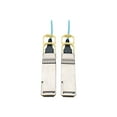 thumbnail image 1 of Eaton Tripp Lite Series QSFP28 to QSFP28 Active Optical Cable - 100GbE, AOC, M/M, Aqua, 5M (16.4 ft.) - 100GBase-AOC direct attach cable - QSFP28 (M) to QSFP28 (M) - 5 m - fiber optic - 50 / 125 micron - OM3 - plenum, active - aqua, 1 of 3