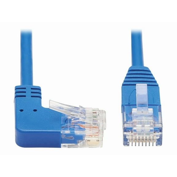 Tripp Lite 3ft RJ-45 Cat6 Right Angled UTP Slim Molded Cable Blue N204S03BLRA