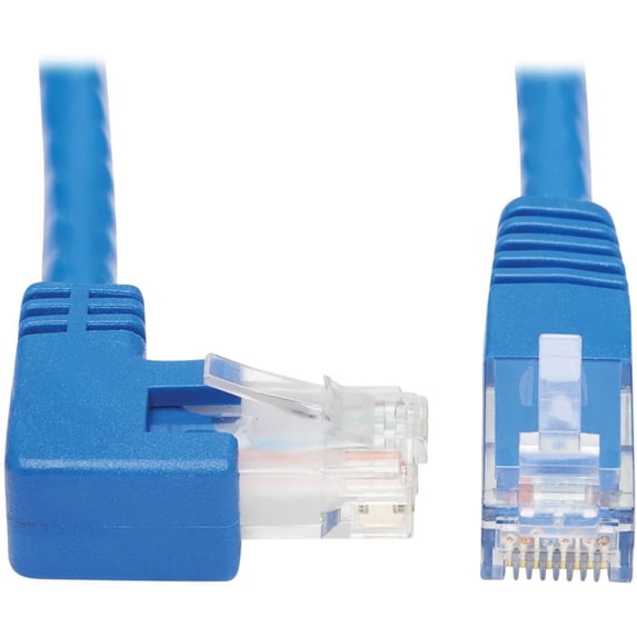 Eaton Tripp Lite Series Right-Angle Cat6 Gigabit Molded UTP Ethernet Cable RJ45 Right-Angle M to RJ45 M Blue 20 ft. 6.09 m