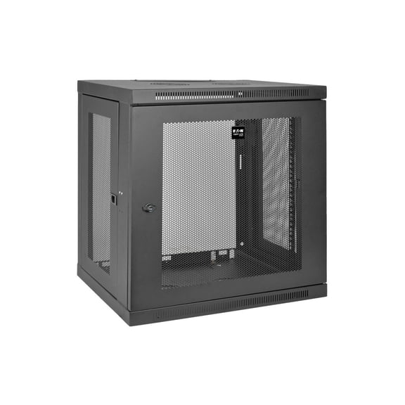 Eaton Tripp Lite Series SmartRack 12U Low-Profile Switch-Depth Wall-Mount Small Rack Enclosure - Black