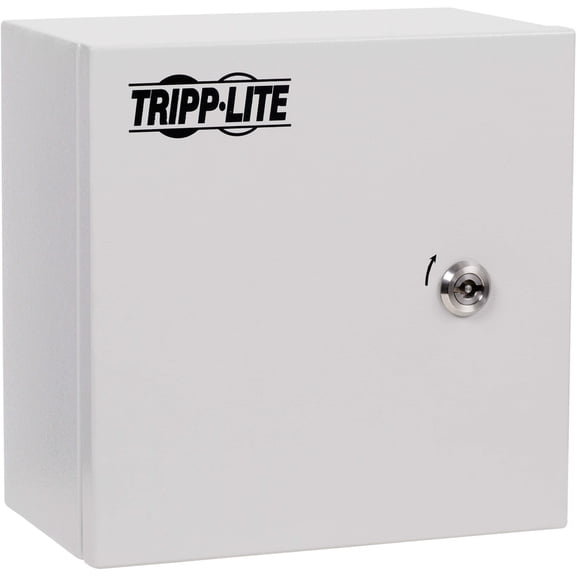 Eaton Tripp Lite Series SmartRack Outdoor Industrial Enclosure with Lock, NEMA 4, Surface Mount, Metal Construction, 10 x 10 x 10 in., Gray