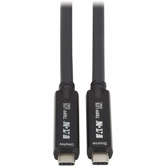 Eaton Tripp Lite Series USB-C to USB-C Full-Function Fiber Active Optical Cable [AOC] - USB 3.2 Gen 2 [10 Gbps], 8K, HDR, 4:4:4, 60W PD Charging, M/M, Black, 7.5 m [24.6 ft.] (u420f-7p5m)