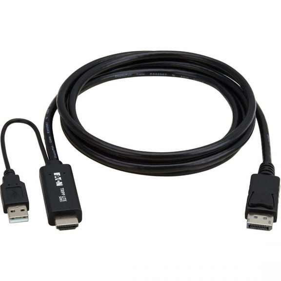 Tripp Lite series HDMI to DisplayPort Active Adapter Cable (M/M) - 4K 60 Hz, USB Power, Black, 2 m - 6.56 ft DisplayPort/HDMI/USB A/V Cable for Audio/Video Device, Monitor, HDTV, Projector, Blu-ray...