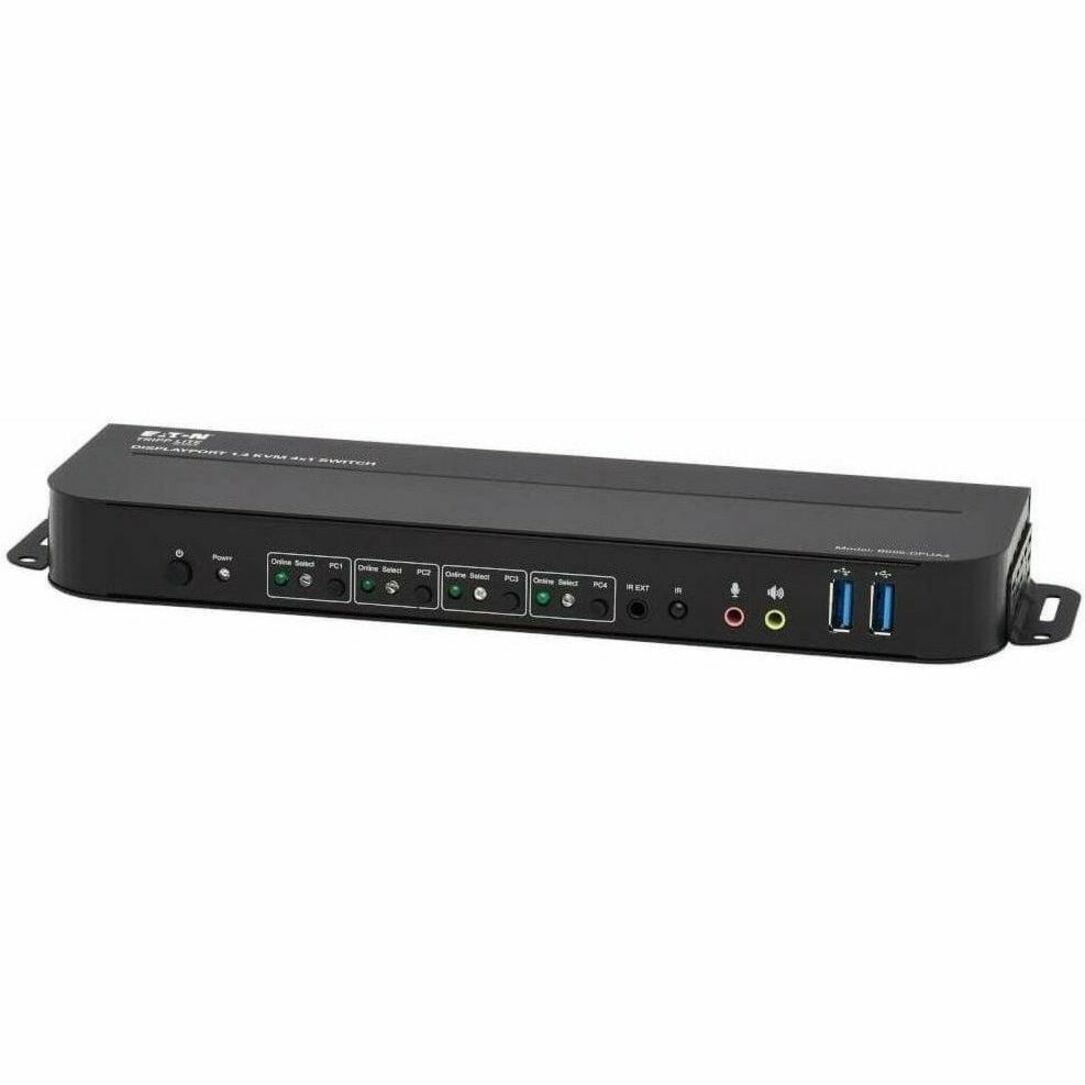 Tripp Lite by Eaton 4-Port DisplayPort/USB KVM Switch - 4K 60 Hz HDR HDCP 2.2 IR DP 1.4 USB Sharing - 4 Computer(s) - 1 Local User(s) - 4096 x 2160 - 8 x USB - 1 x HDMI - 5 x DisplayPort
