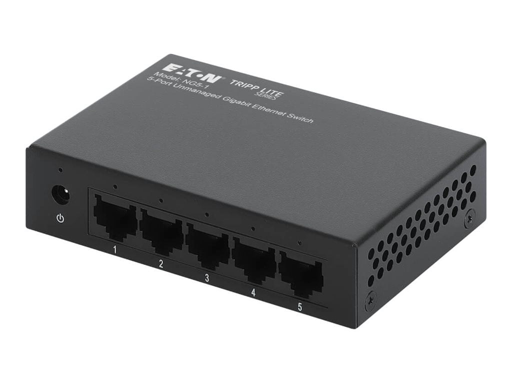 Eaton Tripp Lite Series 5-Port 10/100/1000 Mbps Desktop Gigabit Ethernet Unmanaged Switch, Metal Enclosure (ng5-1)