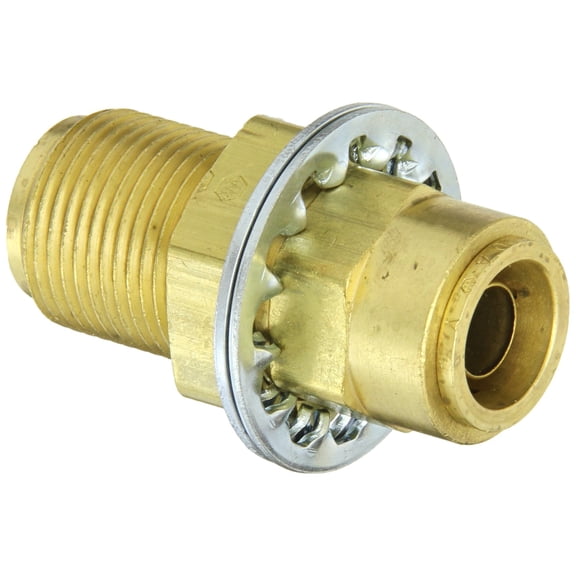 Eaton Weatherhead 1874X10X10 Brass CA360 D.O.T. Air Brake Tube Fitting, Quick Connect Bulkhead Union, 5/8" Tube OD x 1" Thread Size CA3