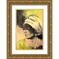 thumbnail image 1 of Eaton, Winnie 11x14 Gold Ornate Wood Framed with Double Matting Museum Art Print Titled - Lady in Green, 1 of 4